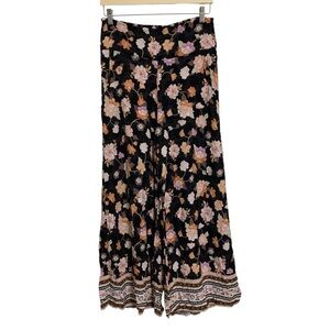 Rip Curl Floral Paisley Wide Leg Crop Pants Size M Beachy